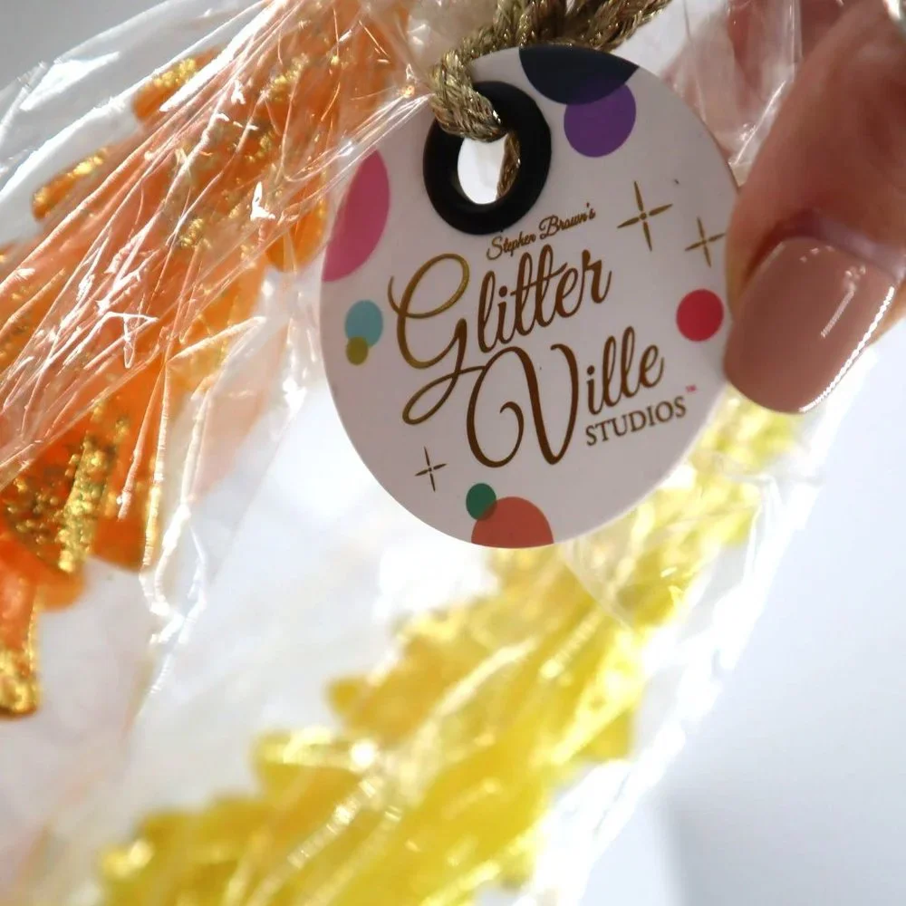 Stephen Brown Glitterville Studios‎ Candle 2 Pcs Whimsical Holiday Christmas NWT